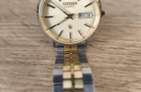 Citizen Herrenarmbanduhr zweifarbig Silber-Gold mit Datum