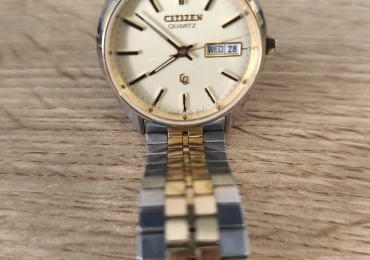 Citizen Herrenarmbanduhr zweifarbig Silber-Gold mit Datum