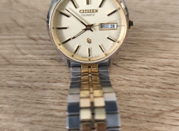 Citizen Herrenarmbanduhr zweifarbig Silber-Gold mit Datum